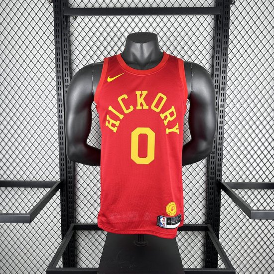 Maillot de Basket #0 Haliburton Pacers 2019-20 Vintage Rouge Imprimé